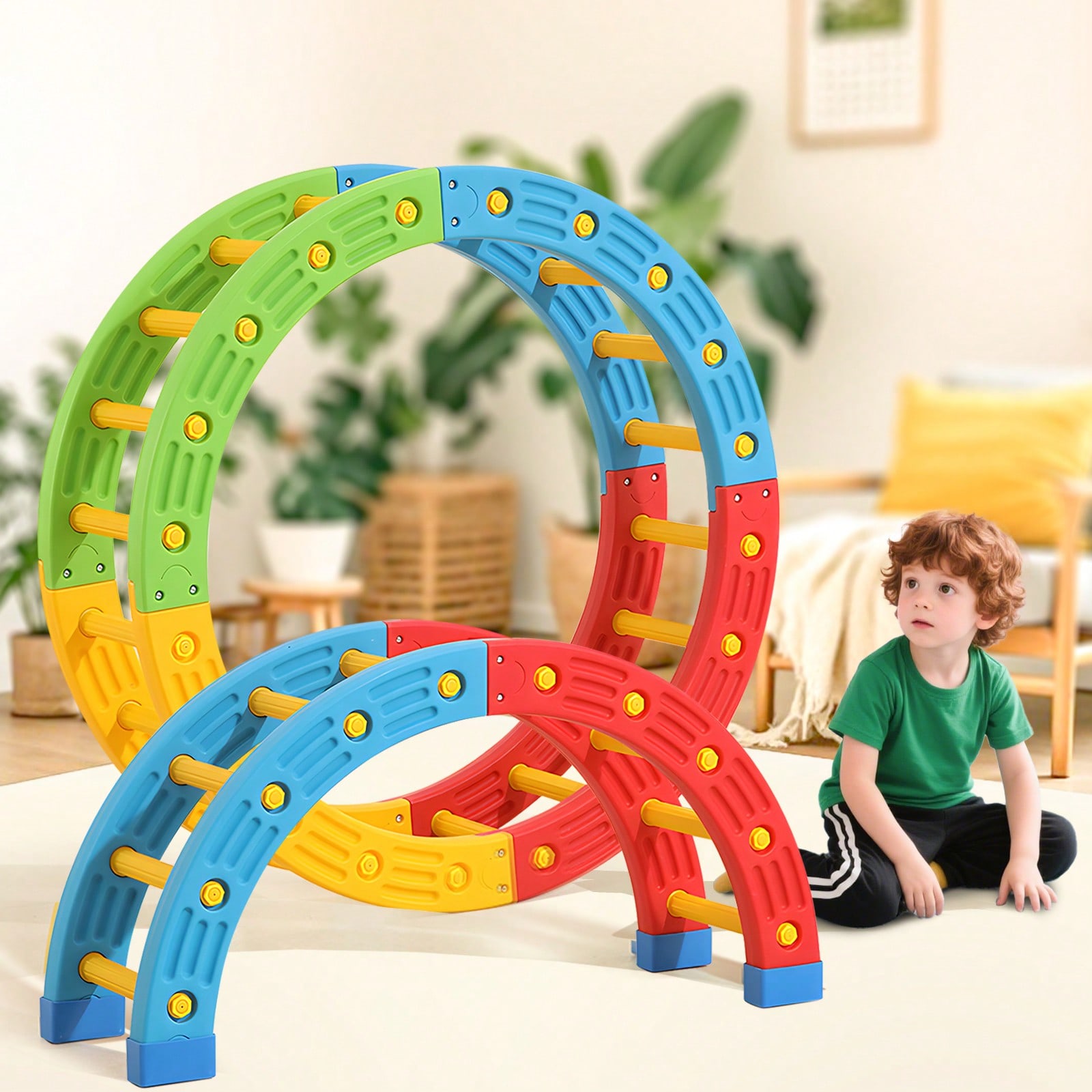 Home Gym For Kids - GCCSJ Giocattolo da Arrampicata Pieghevole 2-in-1