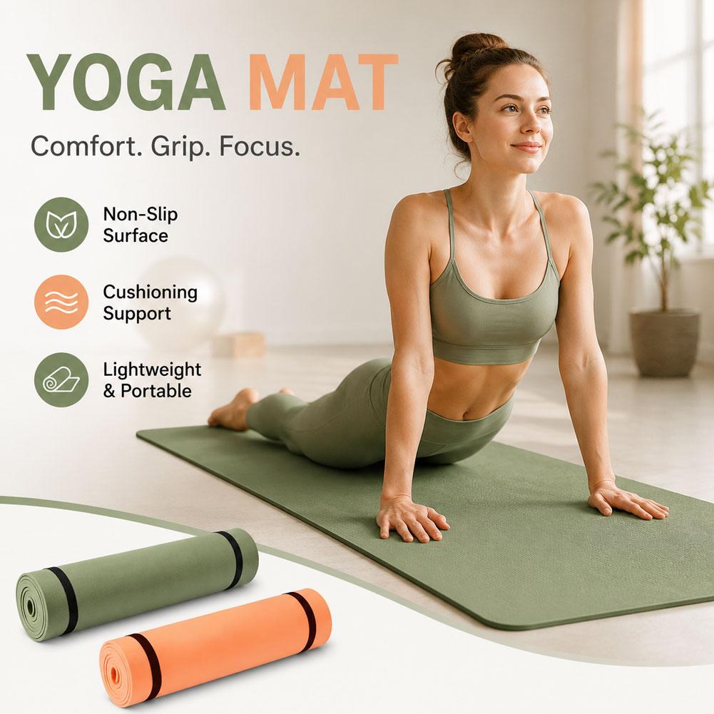 Home Gym Floor - Tappetino spesso per yoga, tappetino antiscivolo
