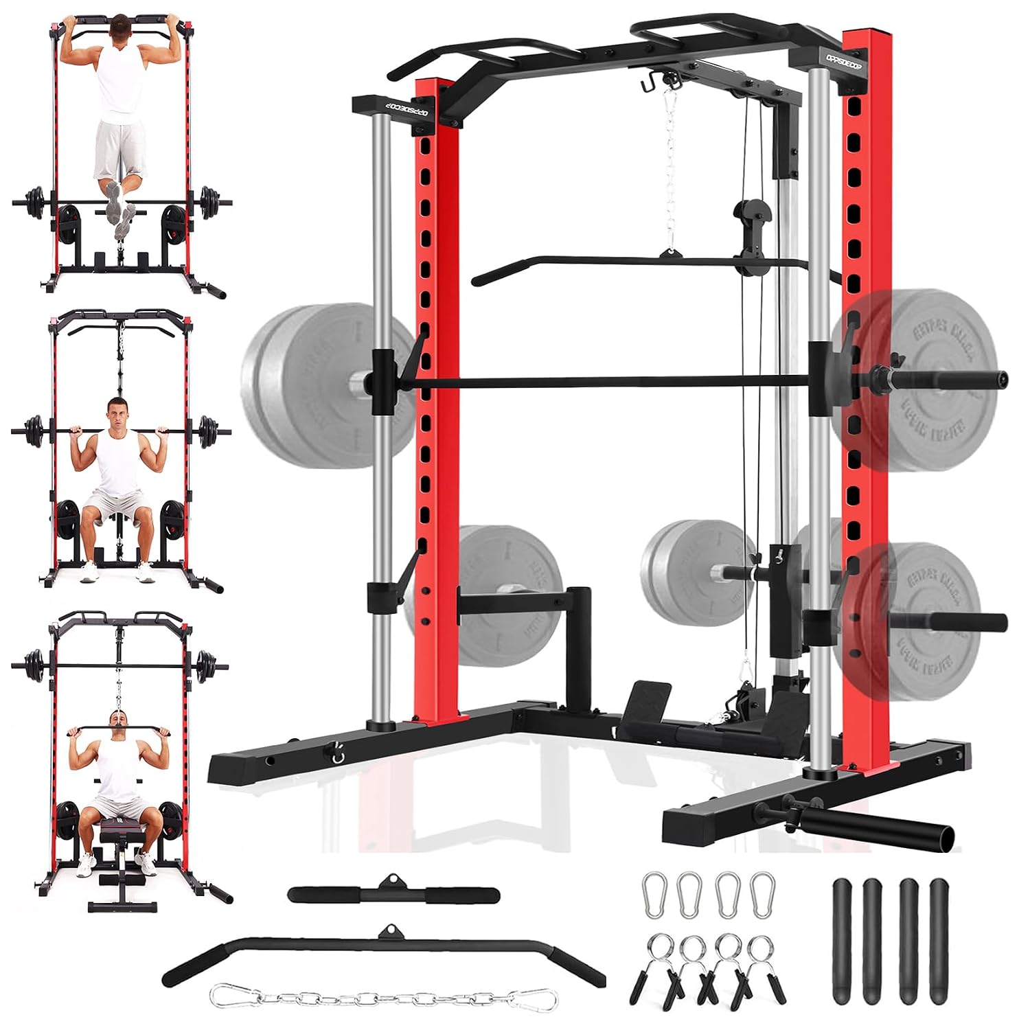 Home Gym Lat Pulldown Machine - Smith Machine All-in-One con Power Rack,