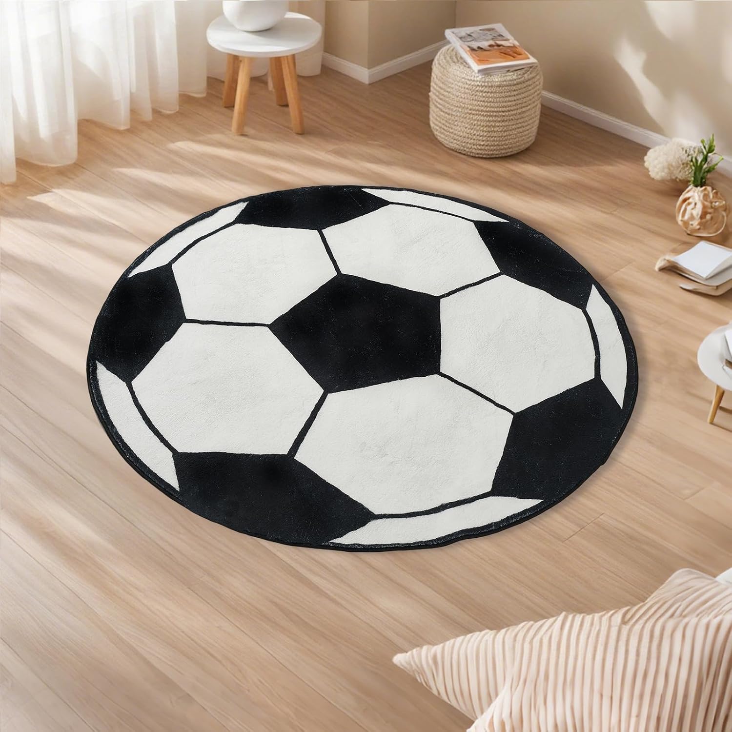 Home Gym For Kids - Tappeto Rotondo in Peluche a Forma