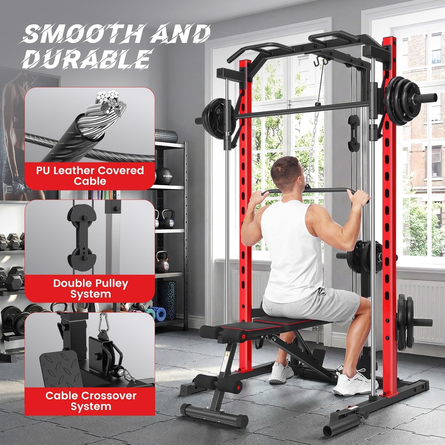 Smith Machine All-in-One con P - Home Gym Lat Pulldown Machine recensione e prezzo