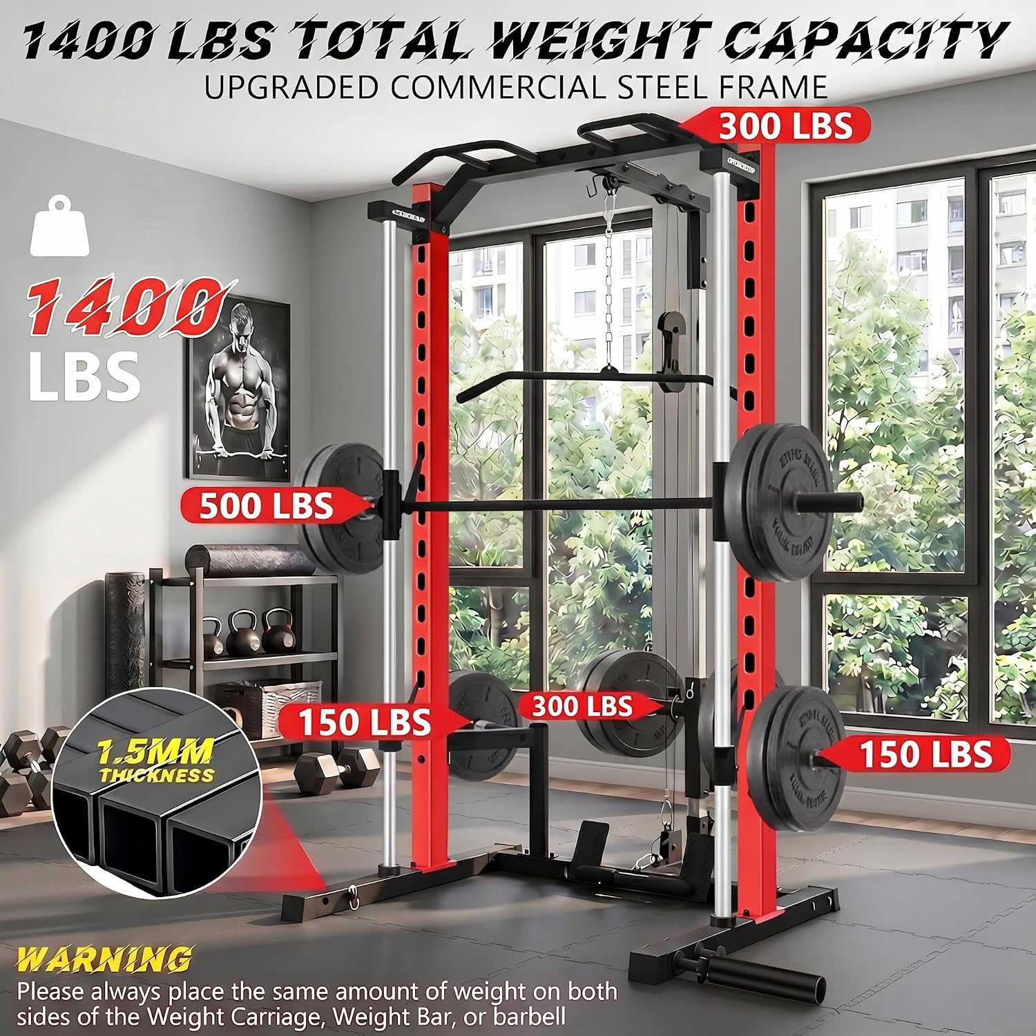 Smith Machine All-in-One con P - Home Gym Lat Pulldown Machine recensione e prezzo